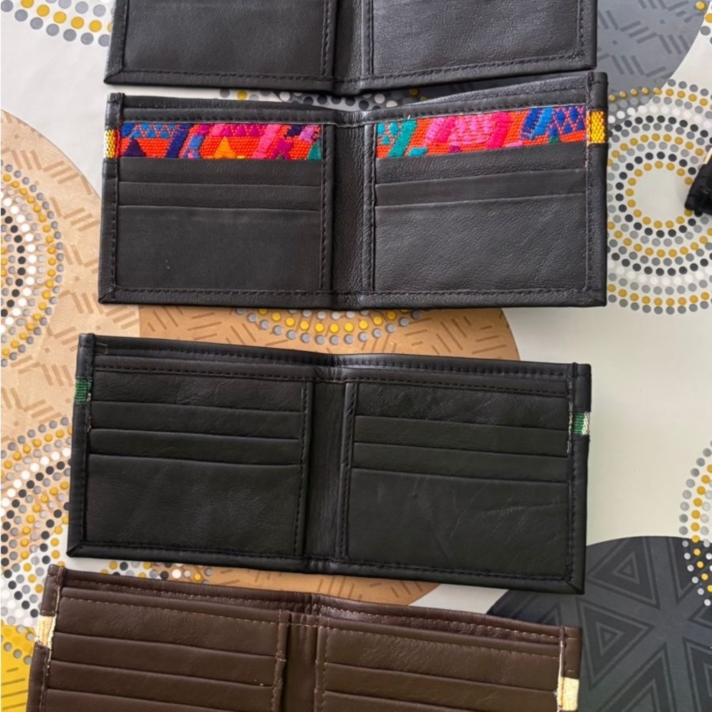 Elegant Leather Wallet with Colorful Accents